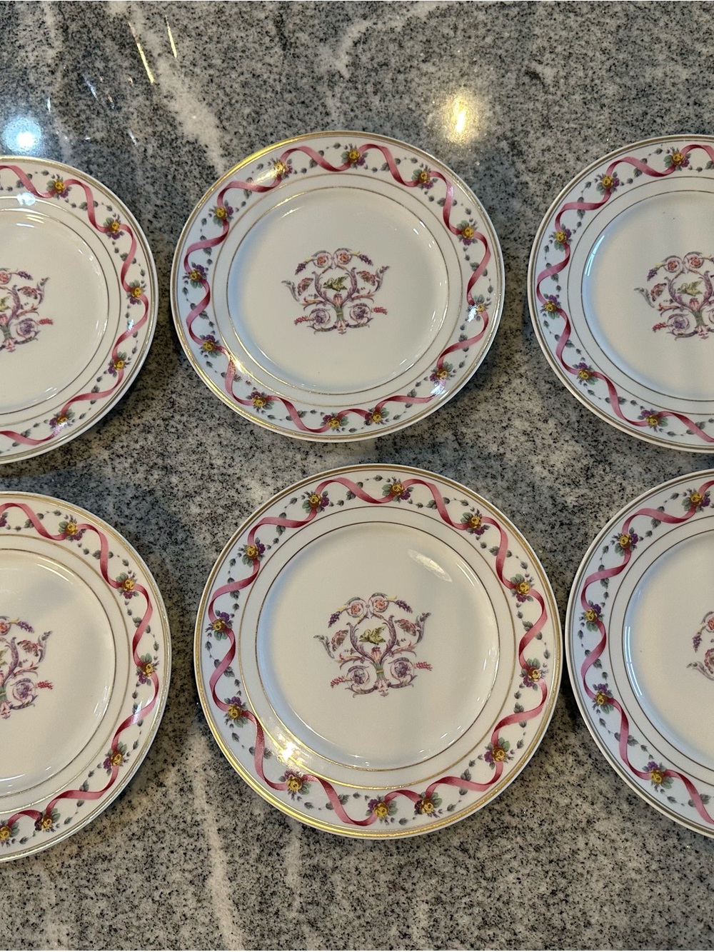 Richard Ginori Rapallo, Pittoria mark, Italy — Set of 6 plates.